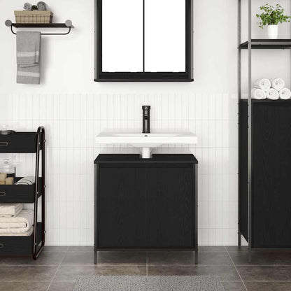 Bathroom Basin Cabinet Black 60x34,5x60 cm