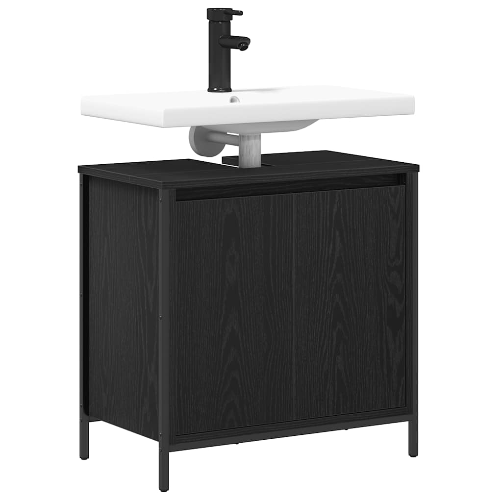 Bathroom Basin Cabinet Black 60x34.5x60 cm