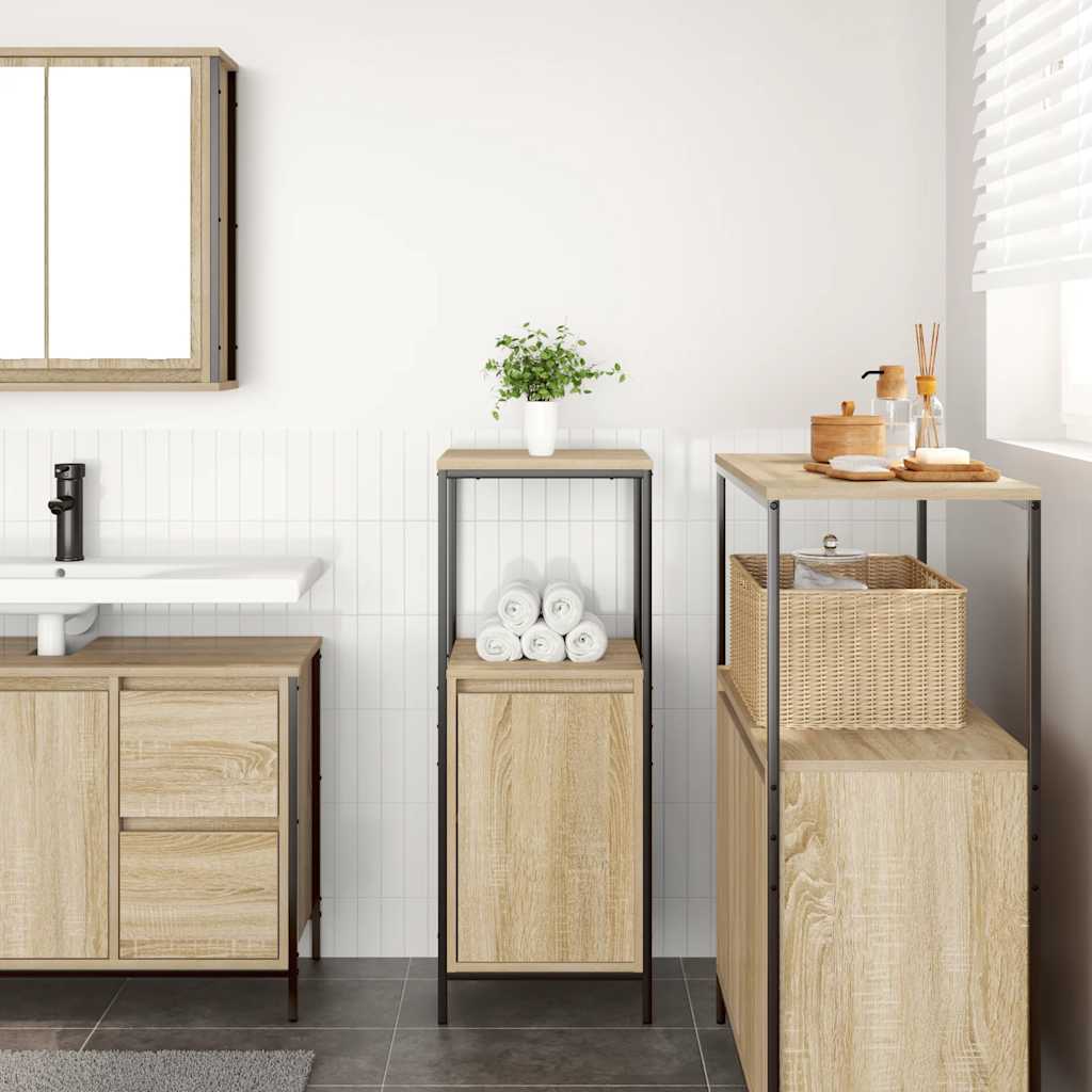 Bathroom Cabinet with Shelves Sonoma Oak 36x35x95 cm