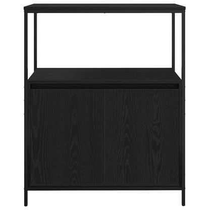 Bathroom Cabinet with Shelves Black Oak 76,5x35x95 cm