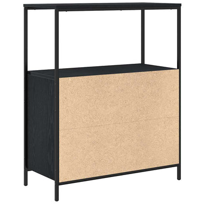Bathroom Cabinet with Shelves Black Oak 76,5x35x95 cm