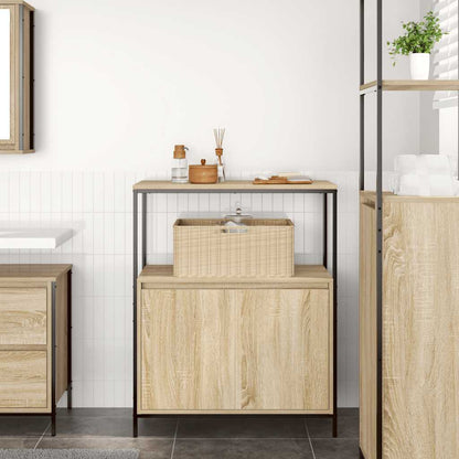 Bathroom Cabinet with Shelves Sonoma Oak 76,5x35x95 cm