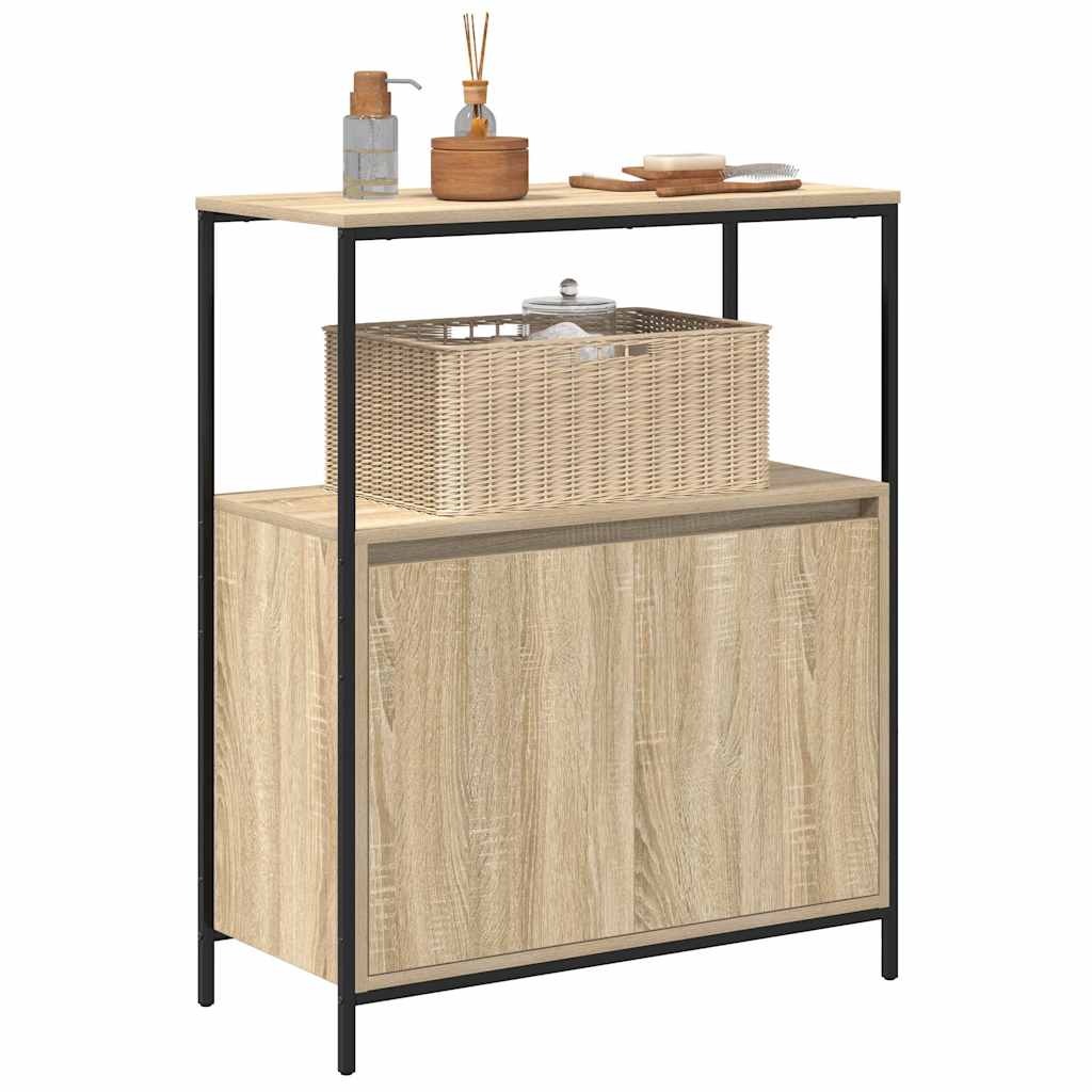 Bathroom Cabinet with Shelves Sonoma Oak 76,5x35x95 cm