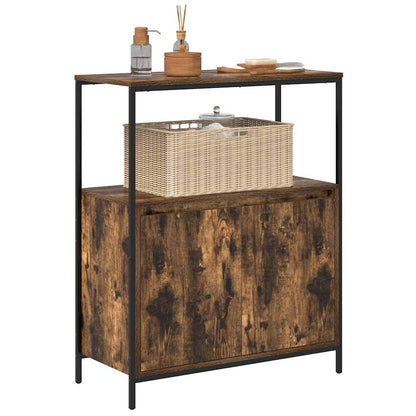 Bathroom Cabinet with Shelves Smoked Oak 76,5x35x95 cm