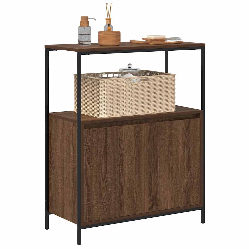 Bathroom Cabinet with Shelves Brown Oak 76,5x35x95 cm