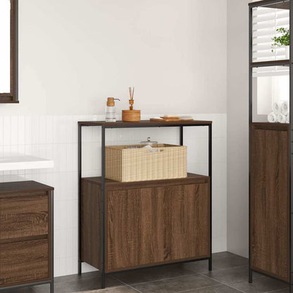 Bathroom Cabinet with Shelves Brown Oak 76,5x35x95 cm