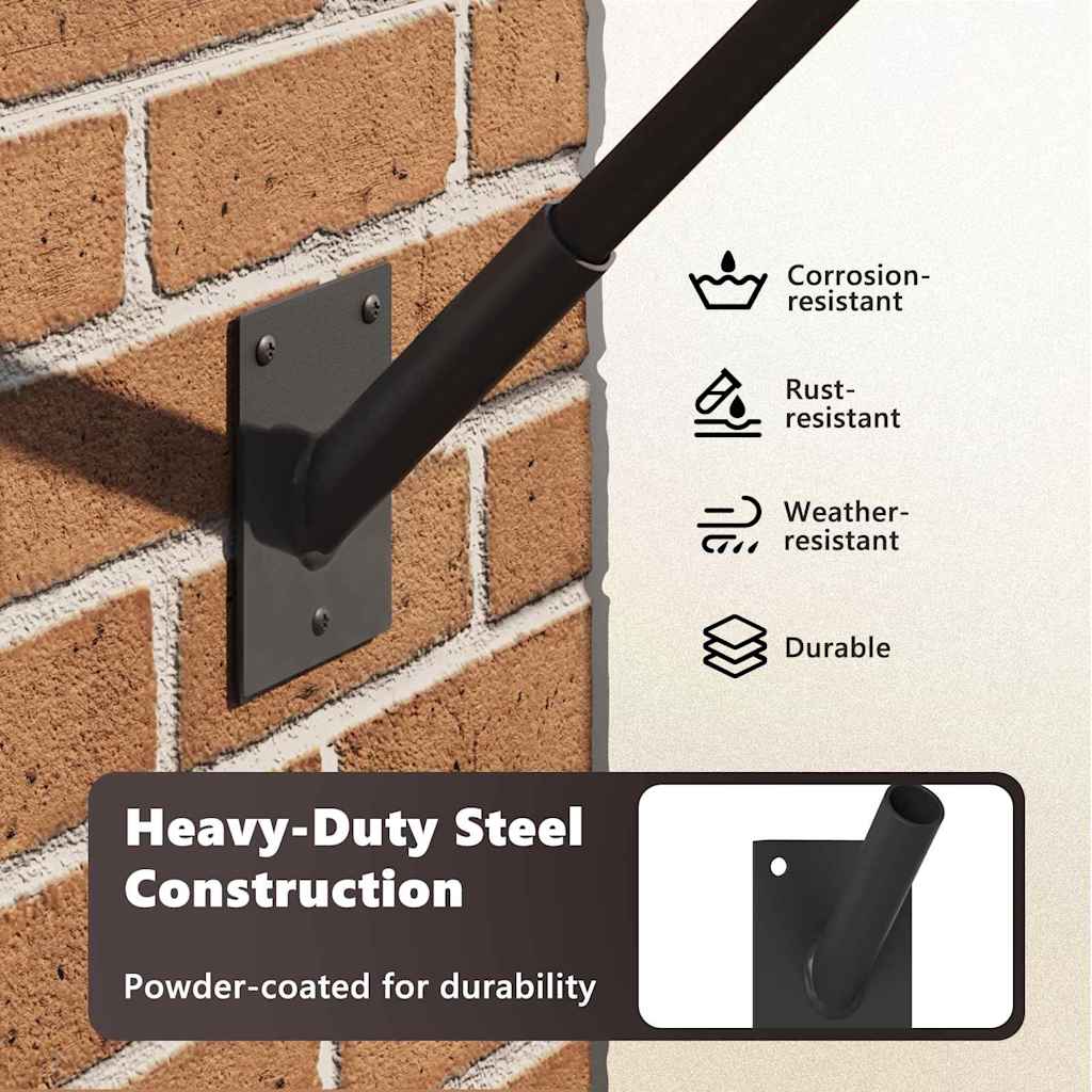 Flag Pole Holde Black 10.5 x 7.5 x 0.25 cm Steel