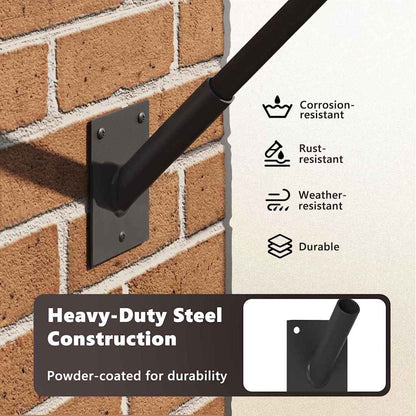 Flag Pole Holde Black 10.5 x 7.5 x 0.25 cm Steel