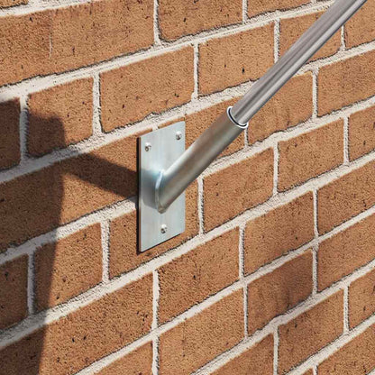 Flag Pole Holde Silver 10.5 x 7.5 x 2.5 cm Steel