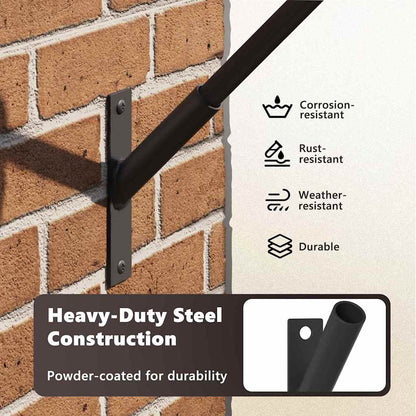Flag Pole Holde Black 15 x 3 x 0.35 cm Steel