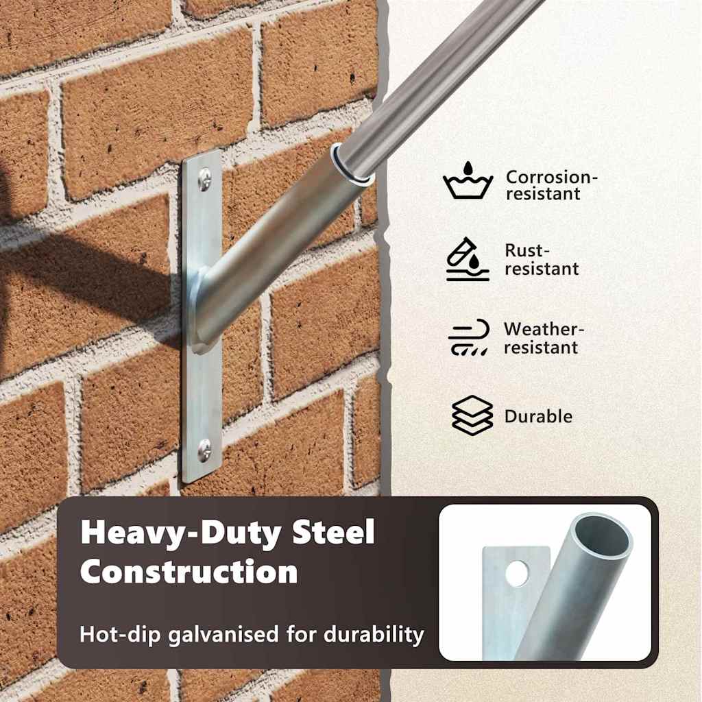 Flag Pole Holde Silver 15 x 3 x 0.35 cm Steel