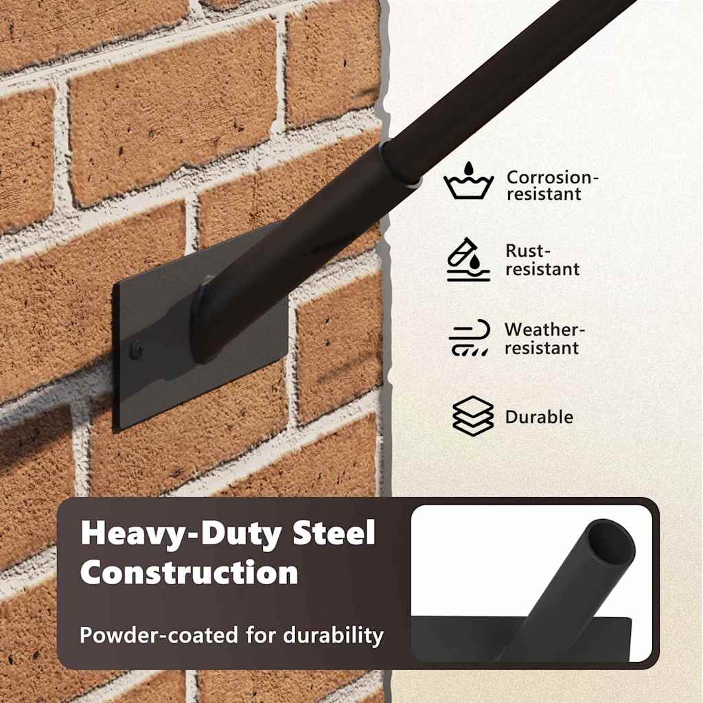 Flag Pole Holde Black 13 x 6 x 0.2 cm Steel