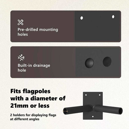 Flag Pole Holde Black 11.5 x 7.5 x 0.2 cm Steel