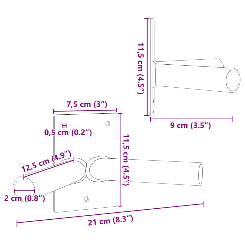 Flag Pole Holde Black 11.5 x 7.5 x 0.2 cm Steel