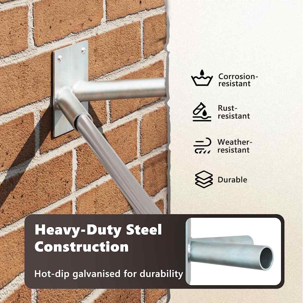Flag Pole Holde Silver 11.5 x 7.5 x 0.2 cm Steel