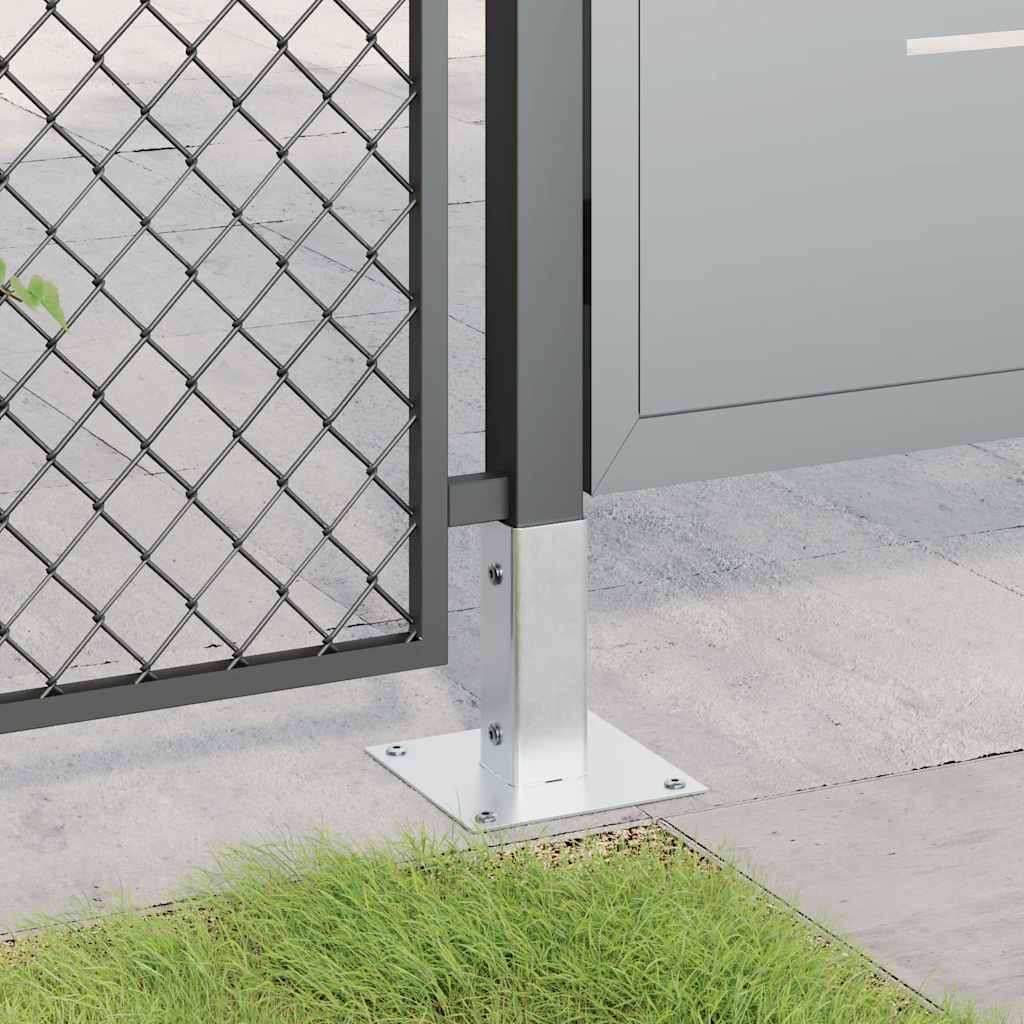 Post Bases Square 4 pcs Silver 46x46 mm Galvanised Steel