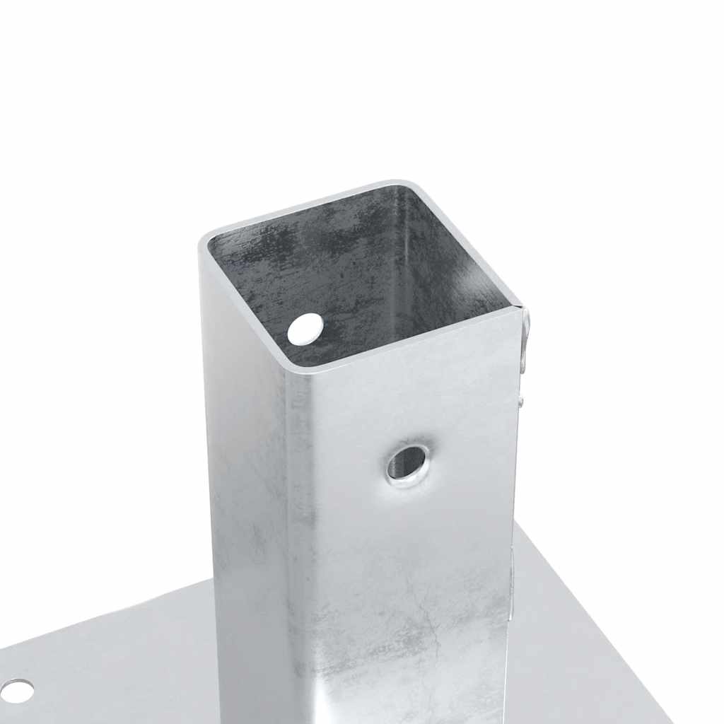 Post Bases Square 4 pcs Silver 46x46 mm Galvanised Steel
