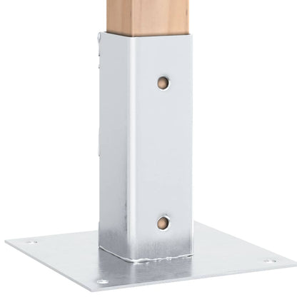 Post Bases Square 12 pcs Silver 46x46 mm Galvanised Steel