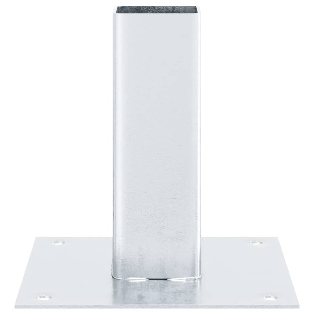 Post Bases Square 12 pcs Silver 46x46 mm Galvanised Steel