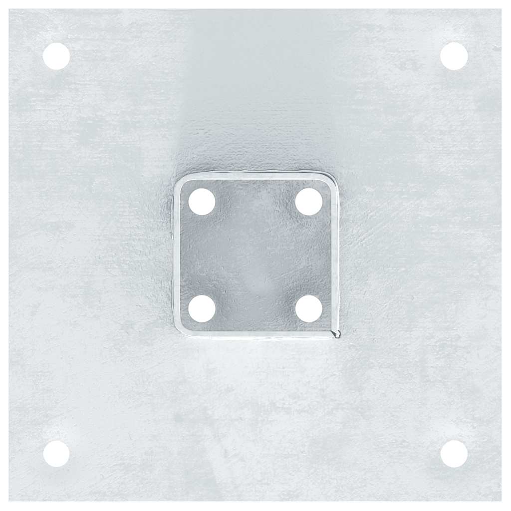 Post Bases Square 12 pcs Silver 46x46 mm Galvanised Steel