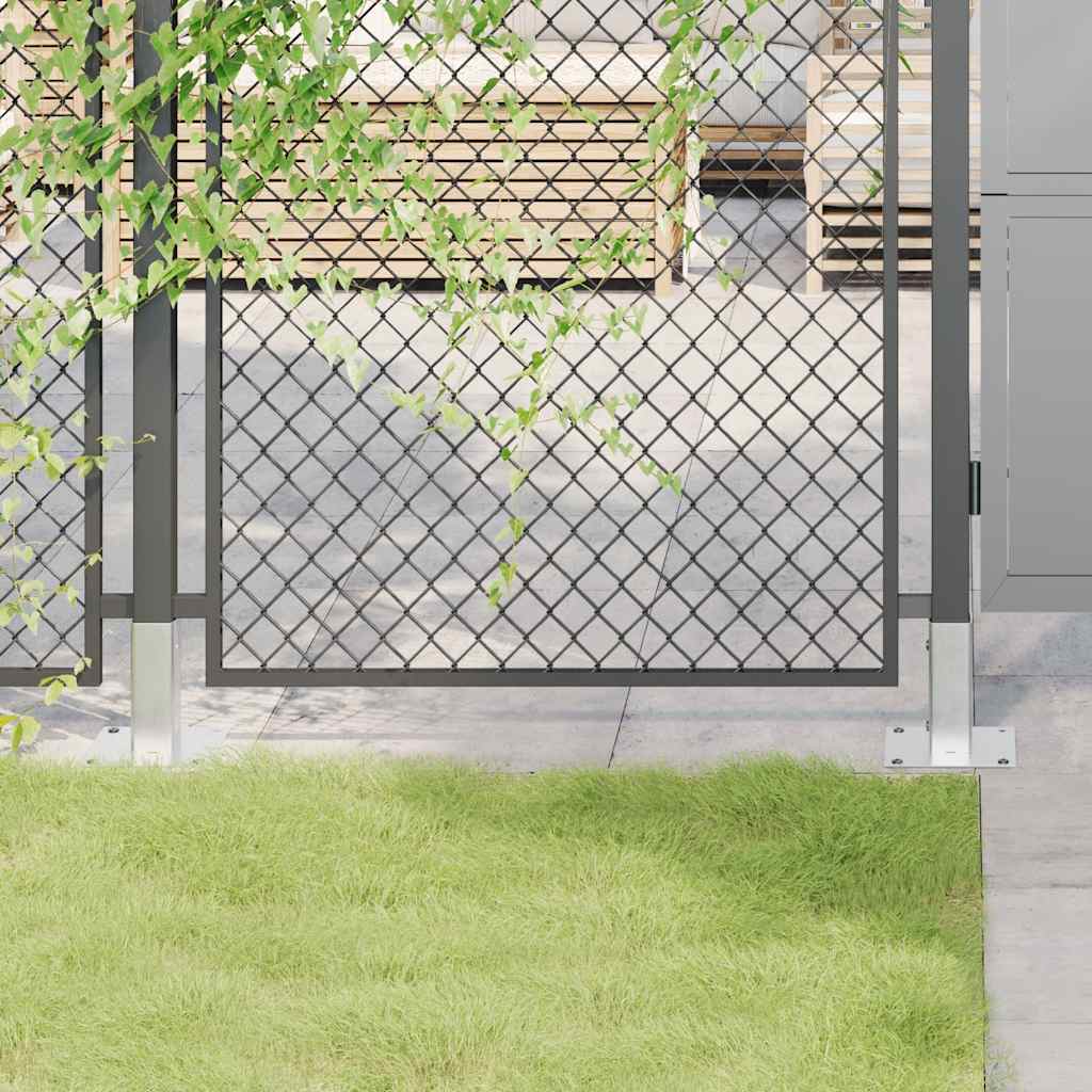 Post Bases Square 12 pcs Silver 46x46 mm Galvanised Steel