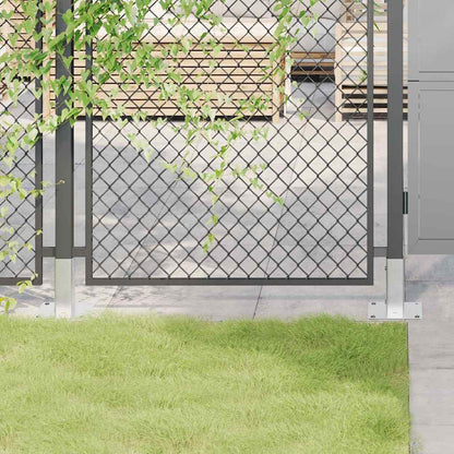 Post Bases Square 12 pcs Silver 46x46 mm Galvanised Steel