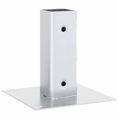 Post Bases Square 4 pcs Silver 51x51 mm Galvanised Steel