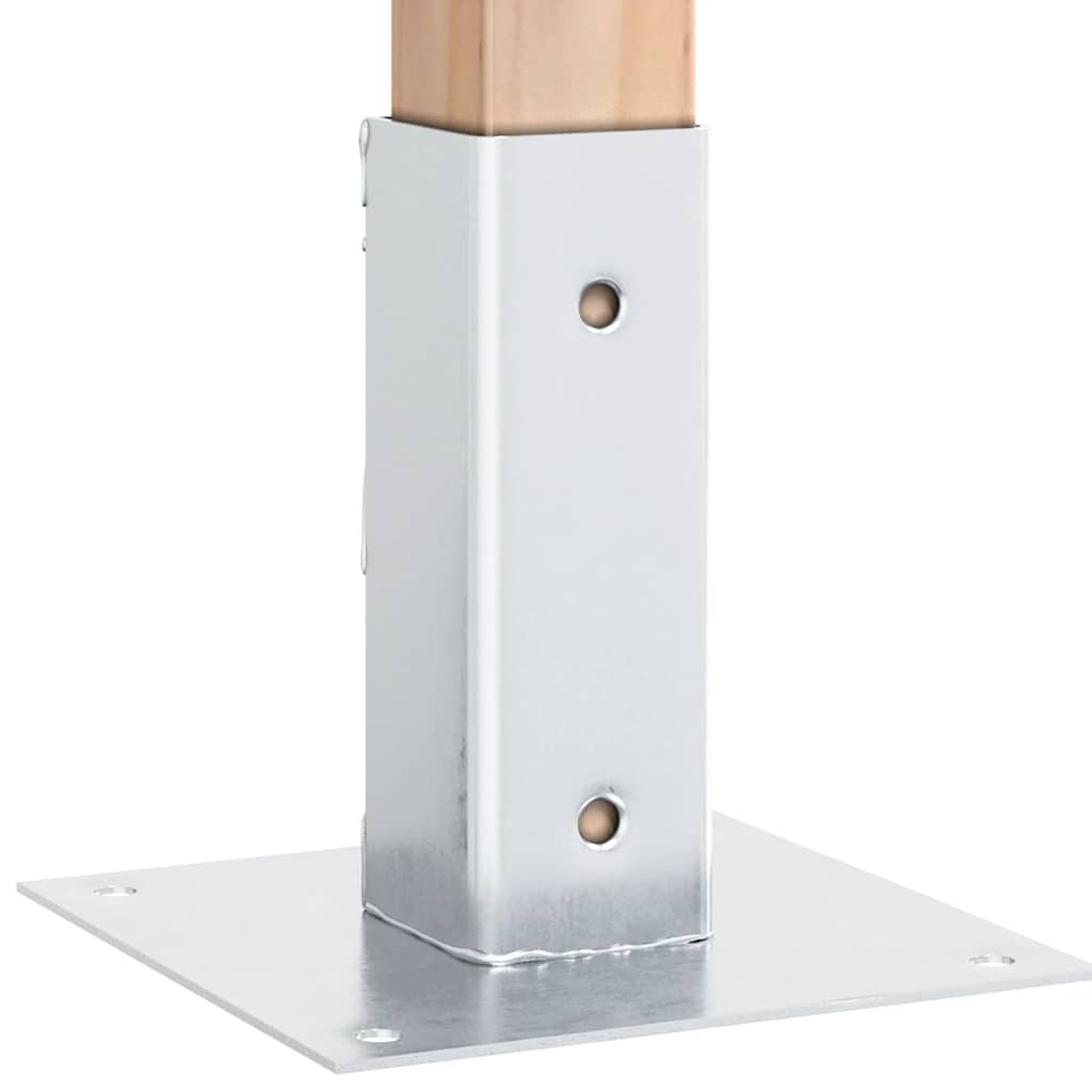 Post Bases Square 12 pcs Silver 51x51 mm Galvanised Steel
