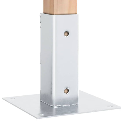 Post Bases Square 12 pcs Silver 51x51 mm Galvanised Steel