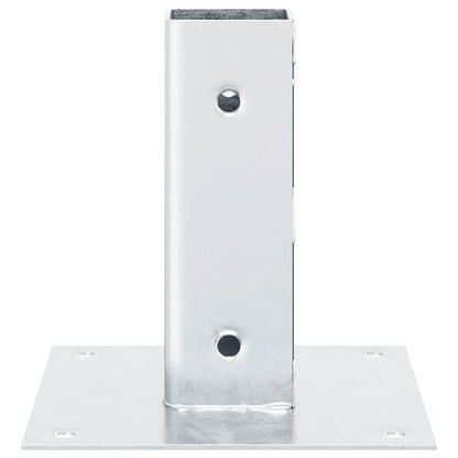 Post Bases Square 12 pcs Silver 51x51 mm Galvanised Steel
