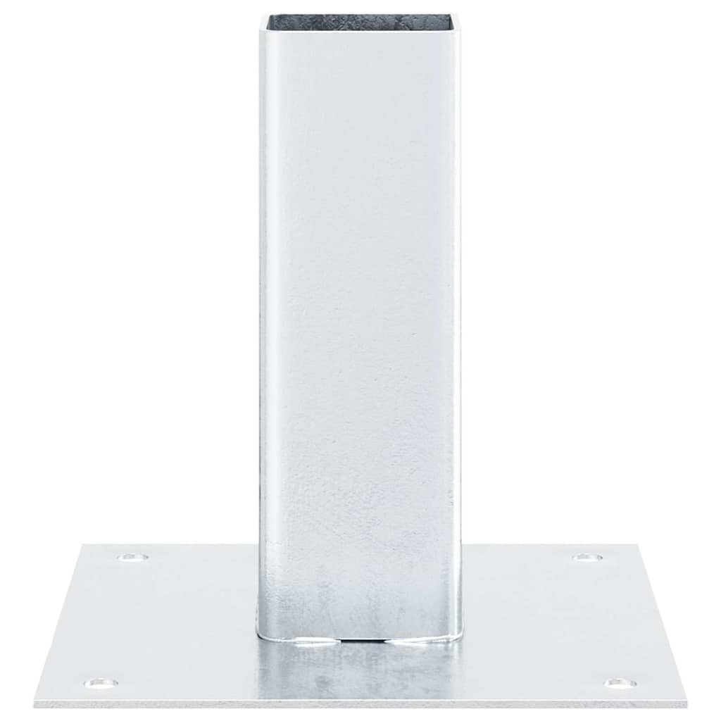 Post Bases Square 12 pcs Silver 51x51 mm Galvanised Steel