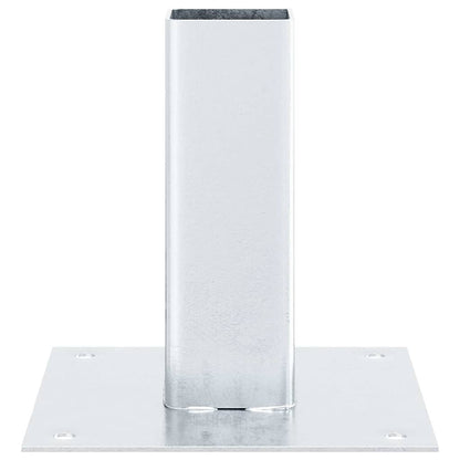 Post Bases Square 12 pcs Silver 51x51 mm Galvanised Steel