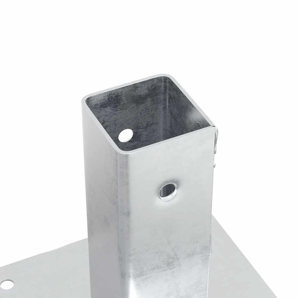 Post Bases Square 12 pcs Silver 51x51 mm Galvanised Steel