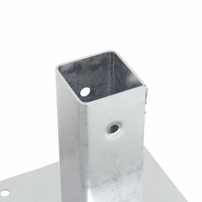 Post Bases Square 12 pcs Silver 51x51 mm Galvanised Steel