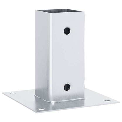 Post Bases Square 4 pcs Silver 61x61 mm Galvanised Steel