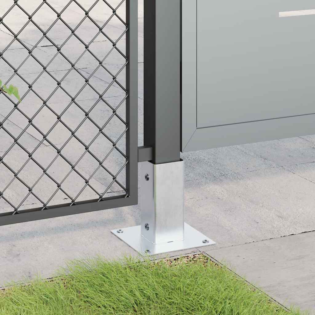 Post Bases Square 4 pcs Silver 61x61 mm Galvanised Steel