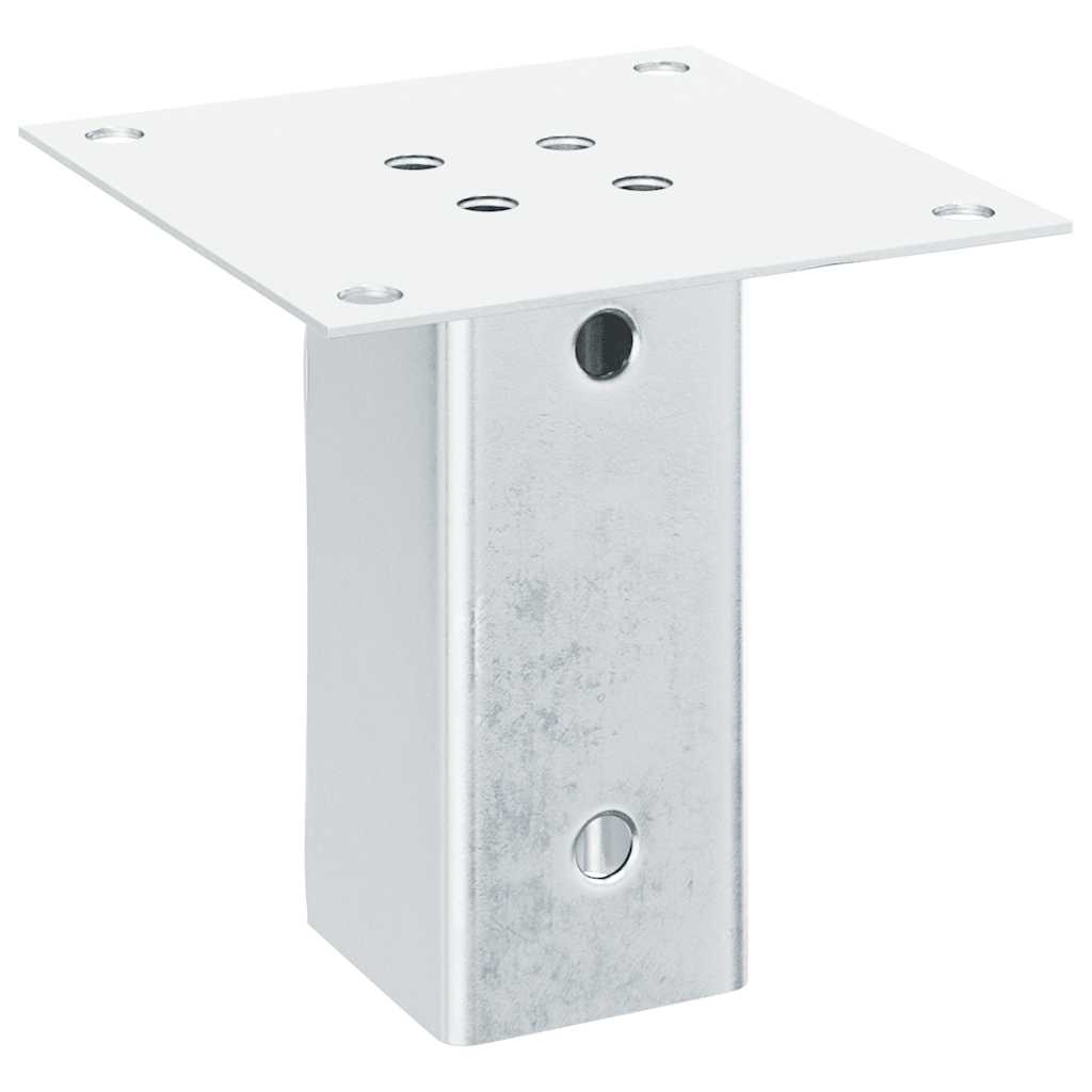 Post Bases Square 4 pcs Silver 61x61 mm Galvanised Steel