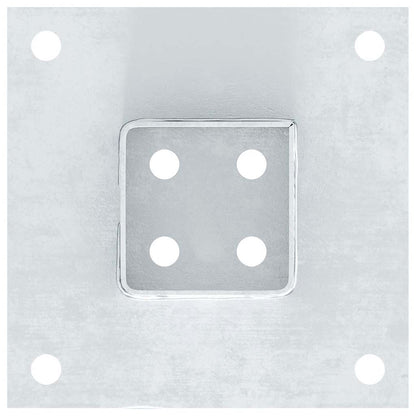 Post Bases Square 4 pcs Silver 61x61 mm Galvanised Steel
