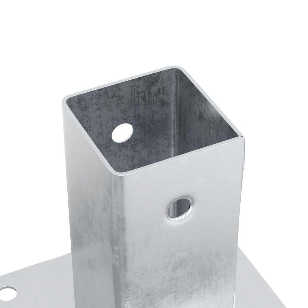Post Bases Square 4 pcs Silver 61x61 mm Galvanised Steel