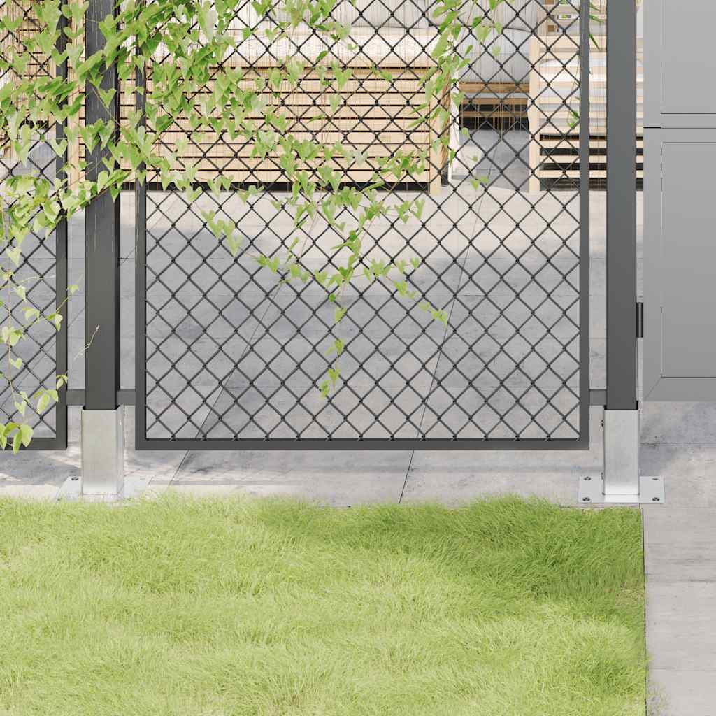 Post Bases Square 4 pcs Silver 61x61 mm Galvanised Steel