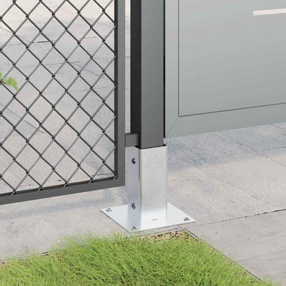 Post Bases Square 12 pcs Silver 61x61 mm Galvanised Steel