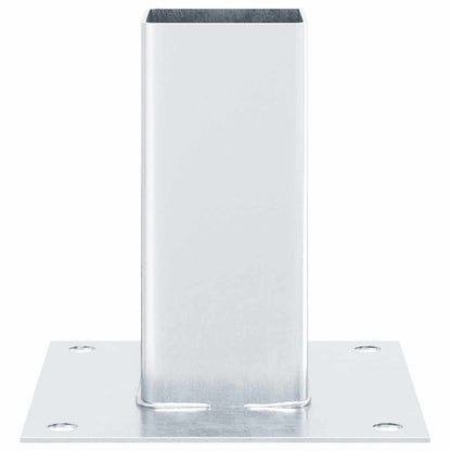 Post Bases Square 12 pcs Silver 61x61 mm Galvanised Steel