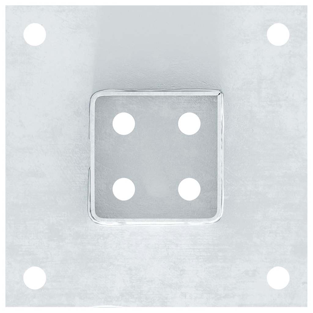 Post Bases Square 12 pcs Silver 61x61 mm Galvanised Steel