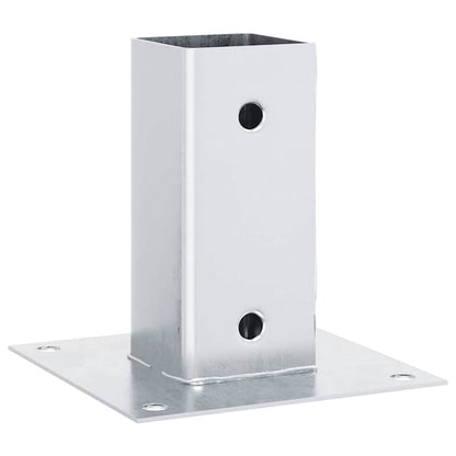 Post Bases Square 4 pcs Silver 71x71 mm Galvanised Steel