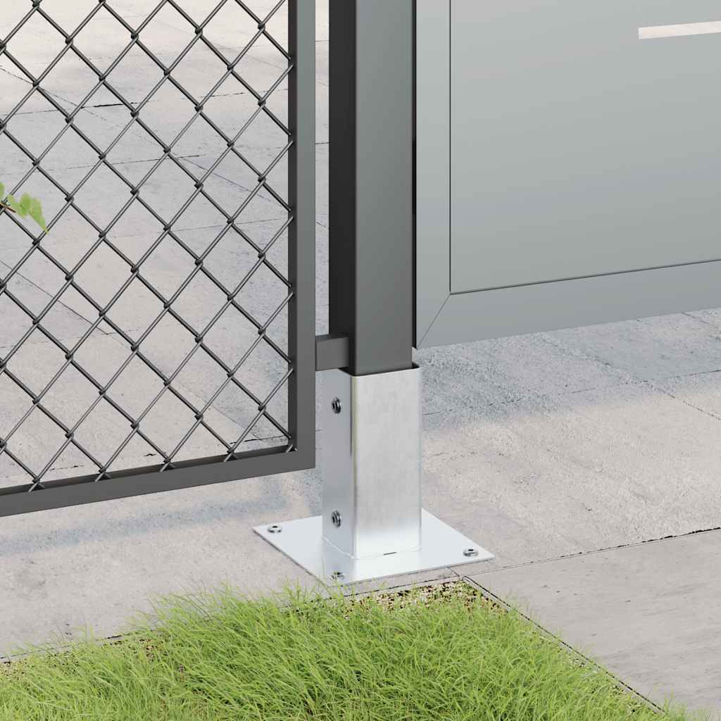 Post Bases Square 4 pcs Silver 71x71 mm Galvanised Steel