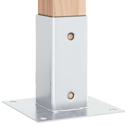 Post Bases Square 4 pcs Silver 71x71 mm Galvanised Steel