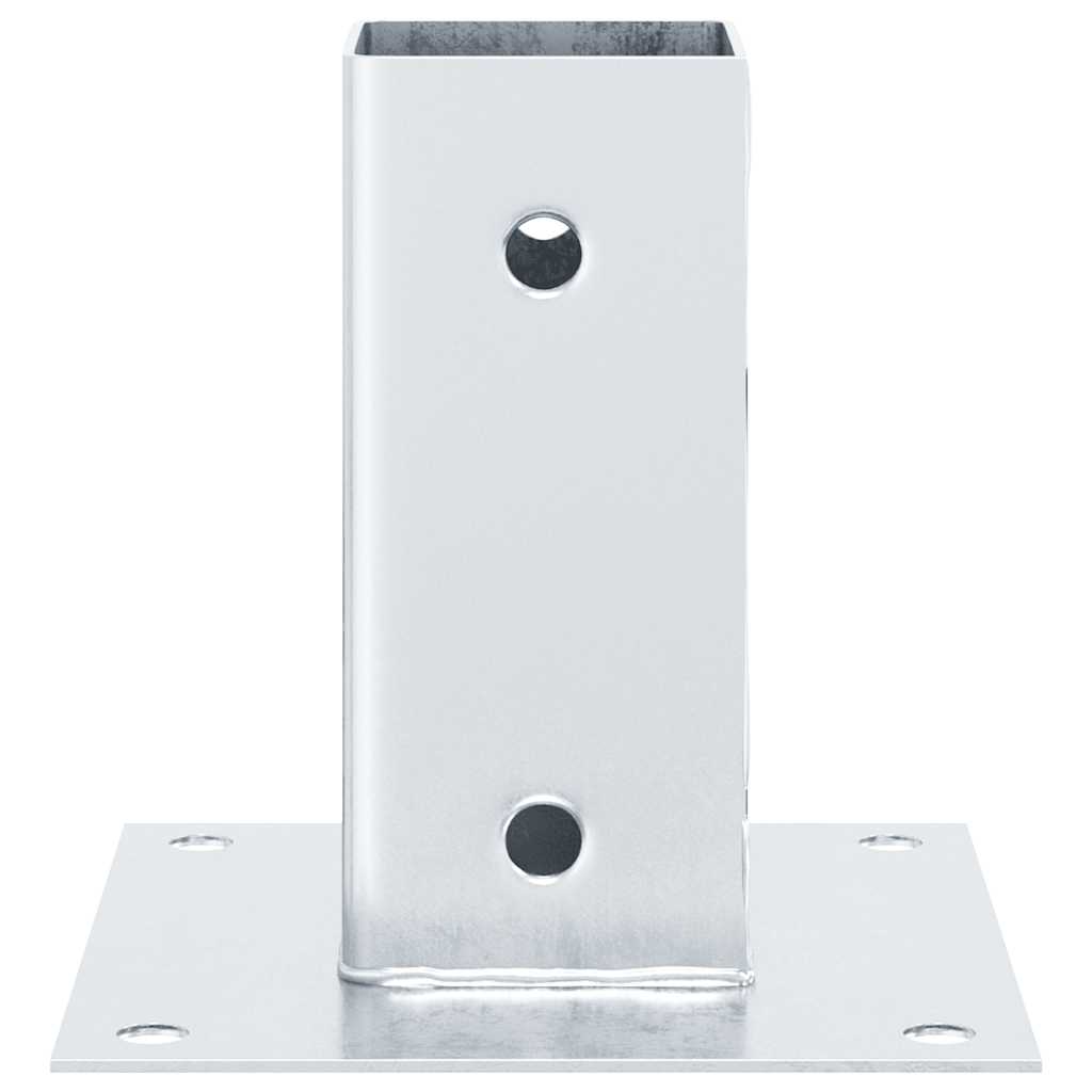 Post Bases Square 4 pcs Silver 71x71 mm Galvanised Steel