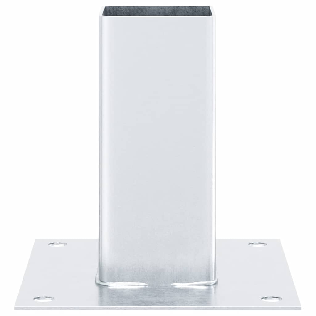 Post Bases Square 4 pcs Silver 71x71 mm Galvanised Steel