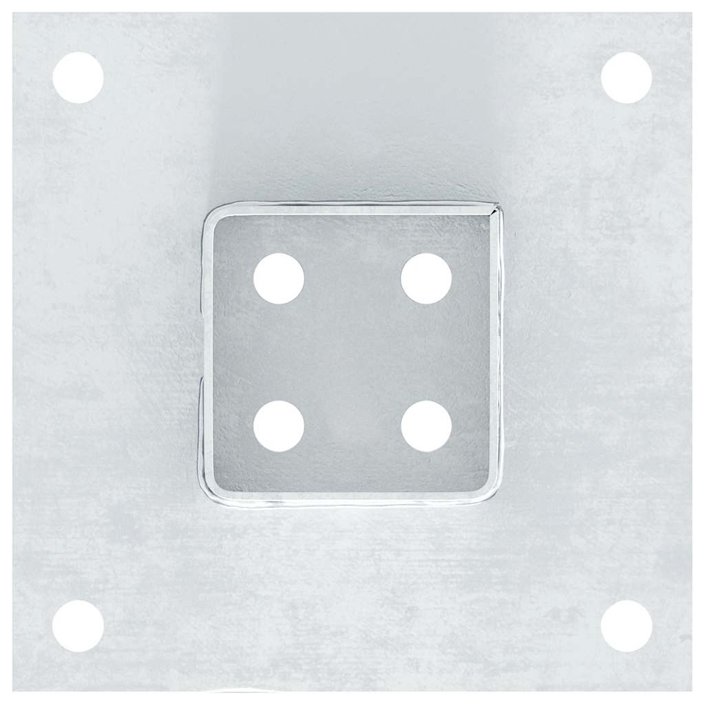 Post Bases Square 4 pcs Silver 71x71 mm Galvanised Steel