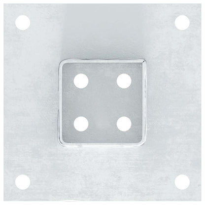 Post Bases Square 4 pcs Silver 71x71 mm Galvanised Steel